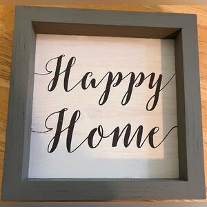 Gray and White 'Happy Home' Wall Decor